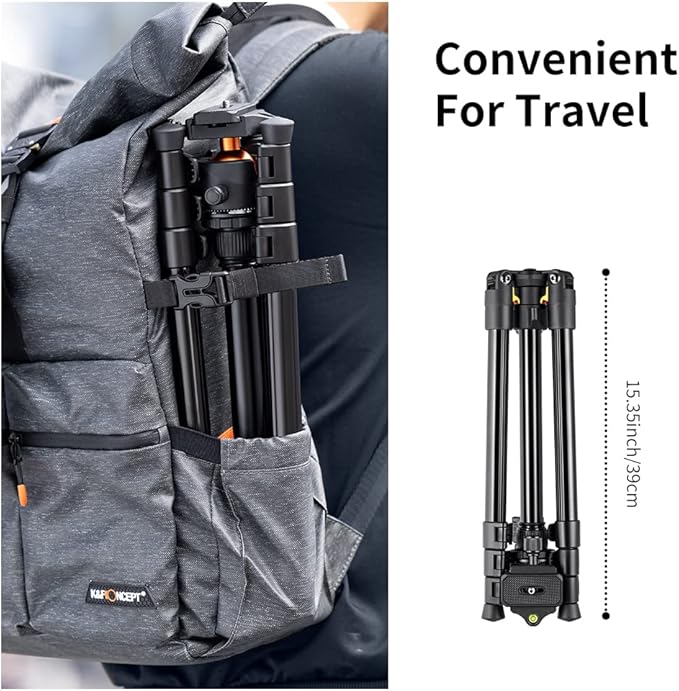 K&F Concept 62.99 Inch Camera and Phone Aluminum Travel Tripod with 360 Degree Panorama Ball Head K&F Concept 62.99 Inch Camera and Phone Aluminum Travel Tripod with 360 Degree Panorama Ball Head